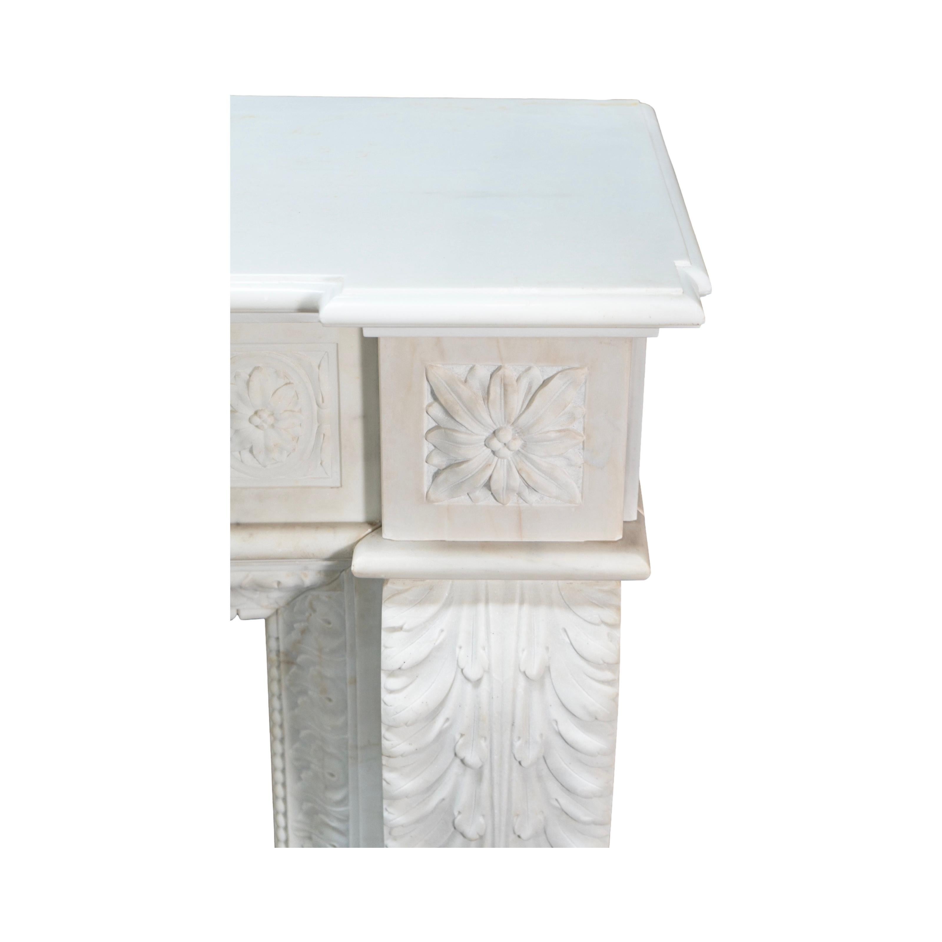 French White Marble Mantel For Sale 8