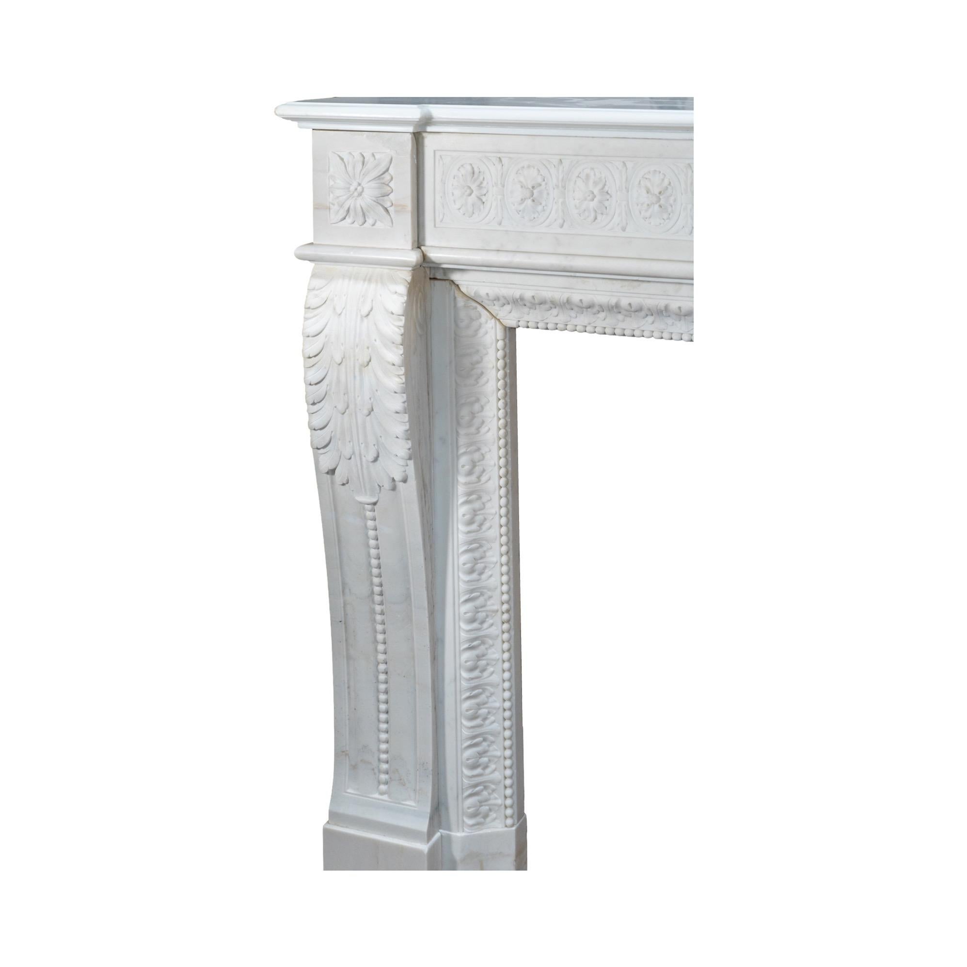 French White Marble Mantel For Sale 9