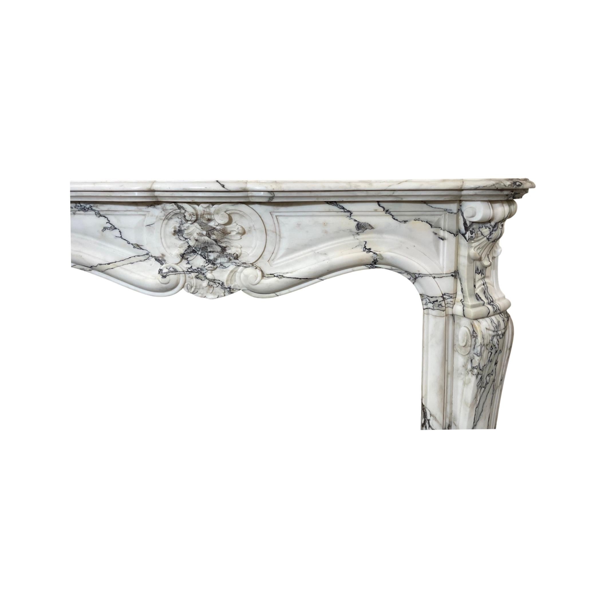 18th Century French White Marble Mantel For Sale