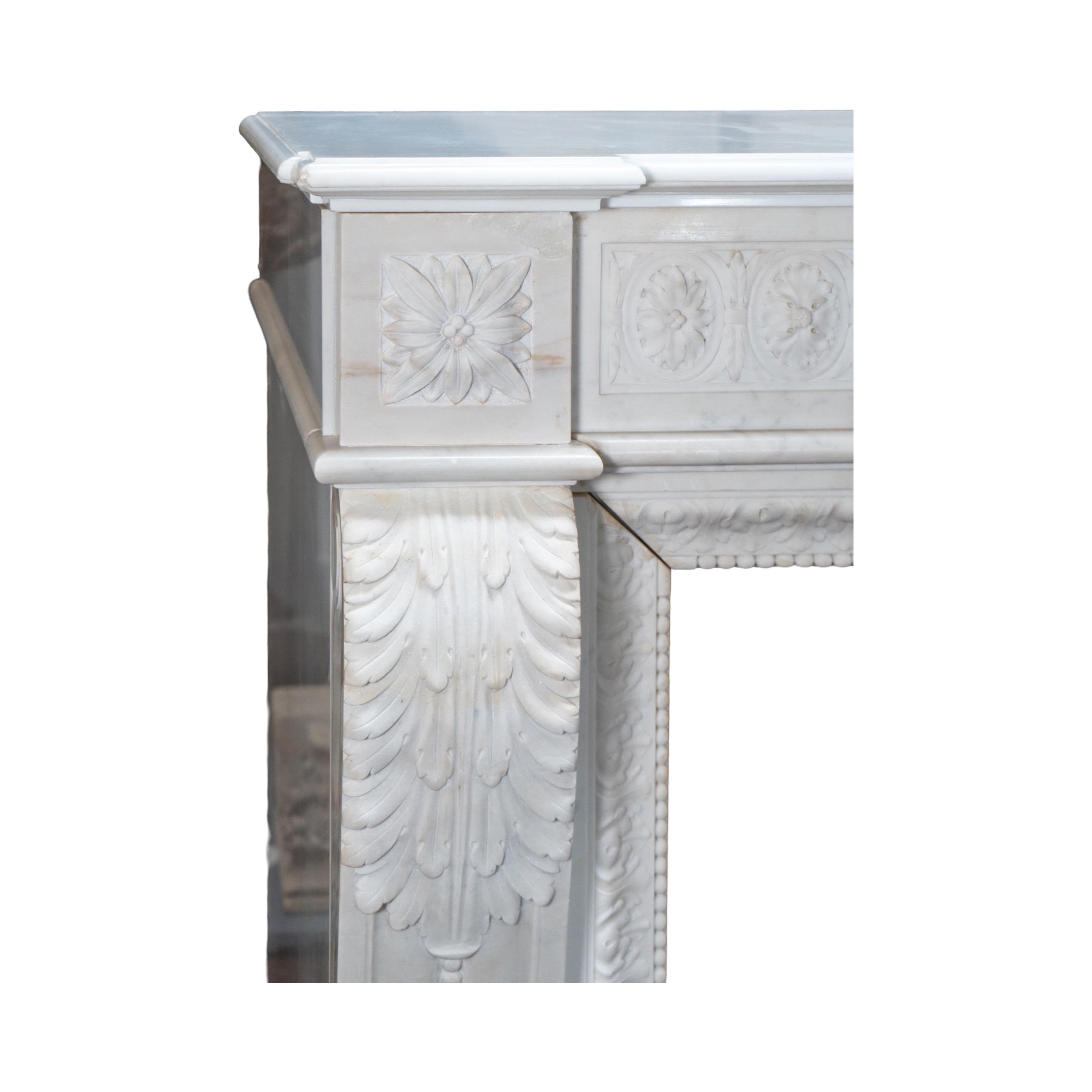 French White Marble Mantel For Sale 3