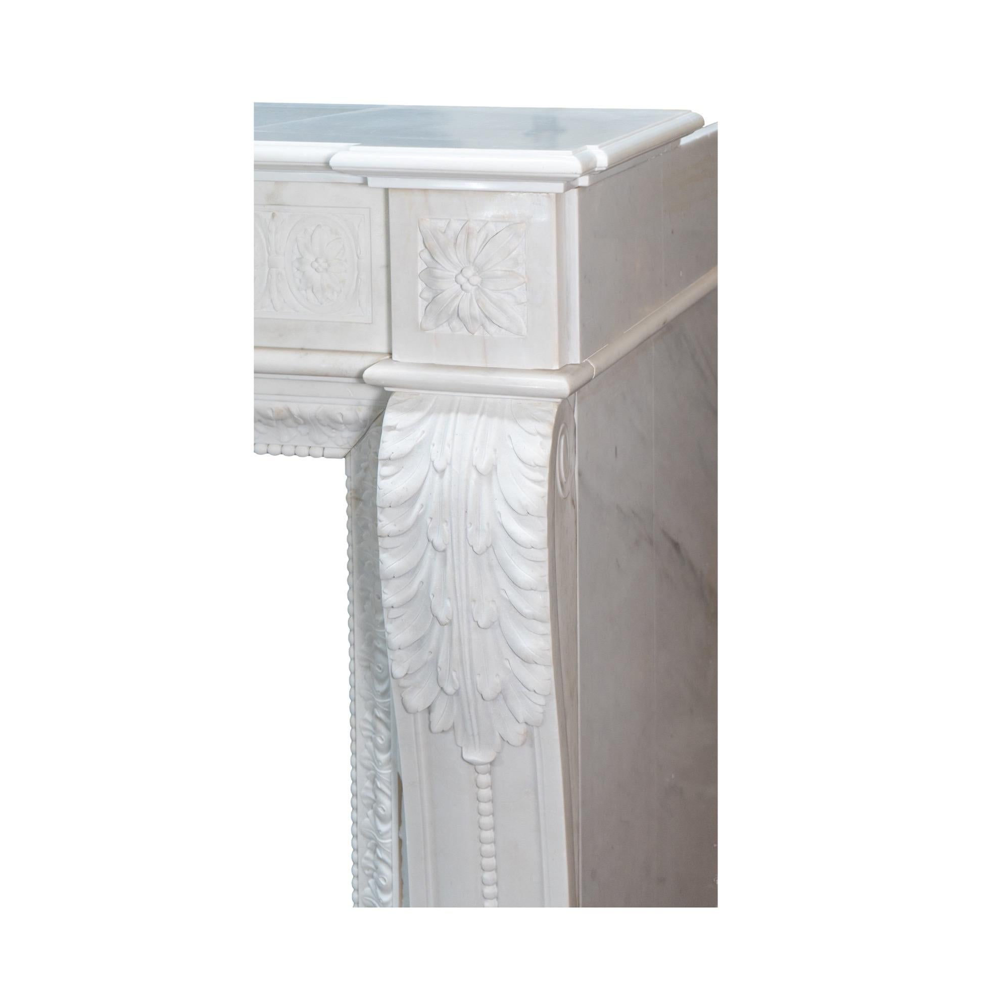 French White Marble Mantel For Sale 4