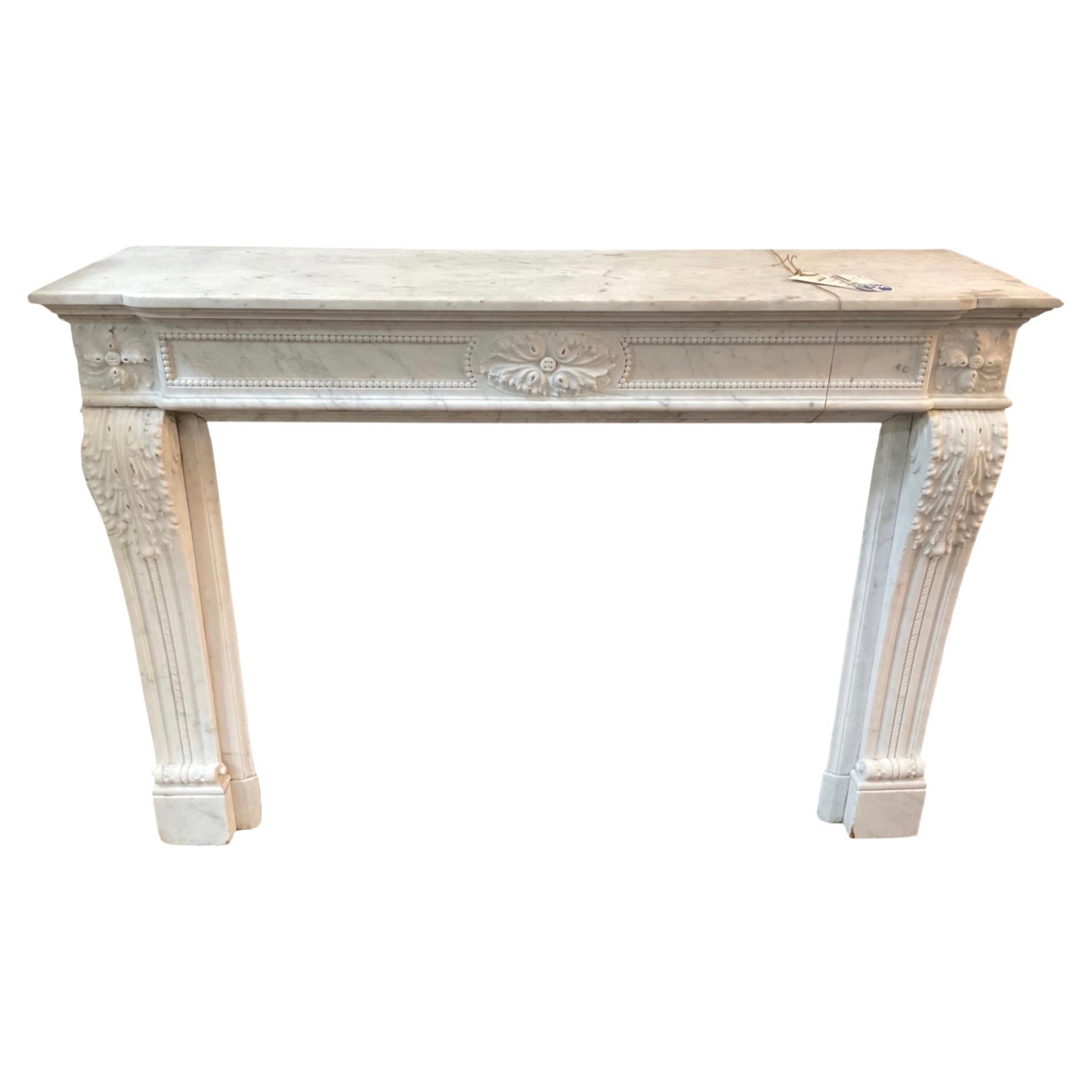 French, White Marble Mantel