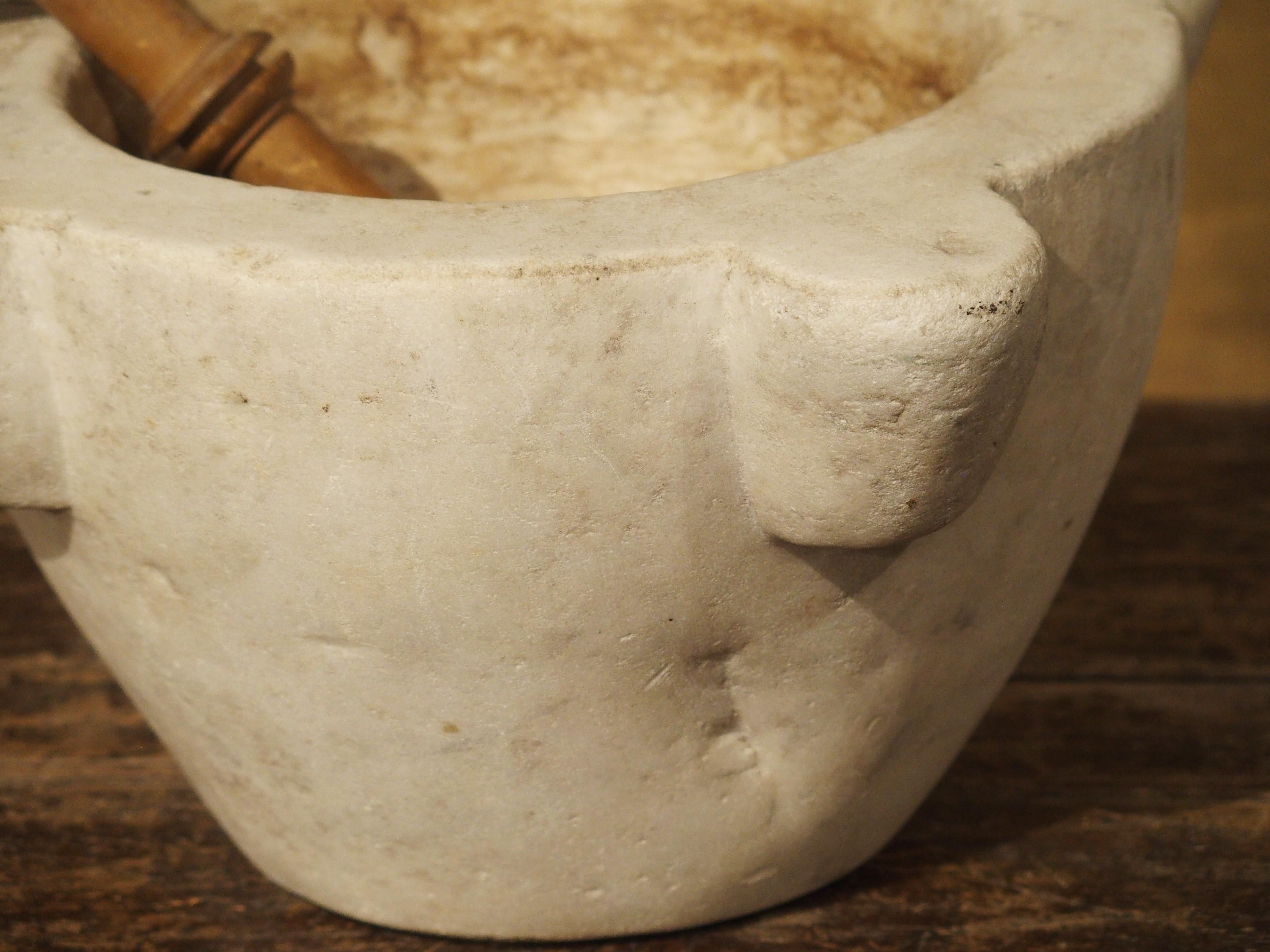French White Marble Mortar and Pestle, circa 1850 1