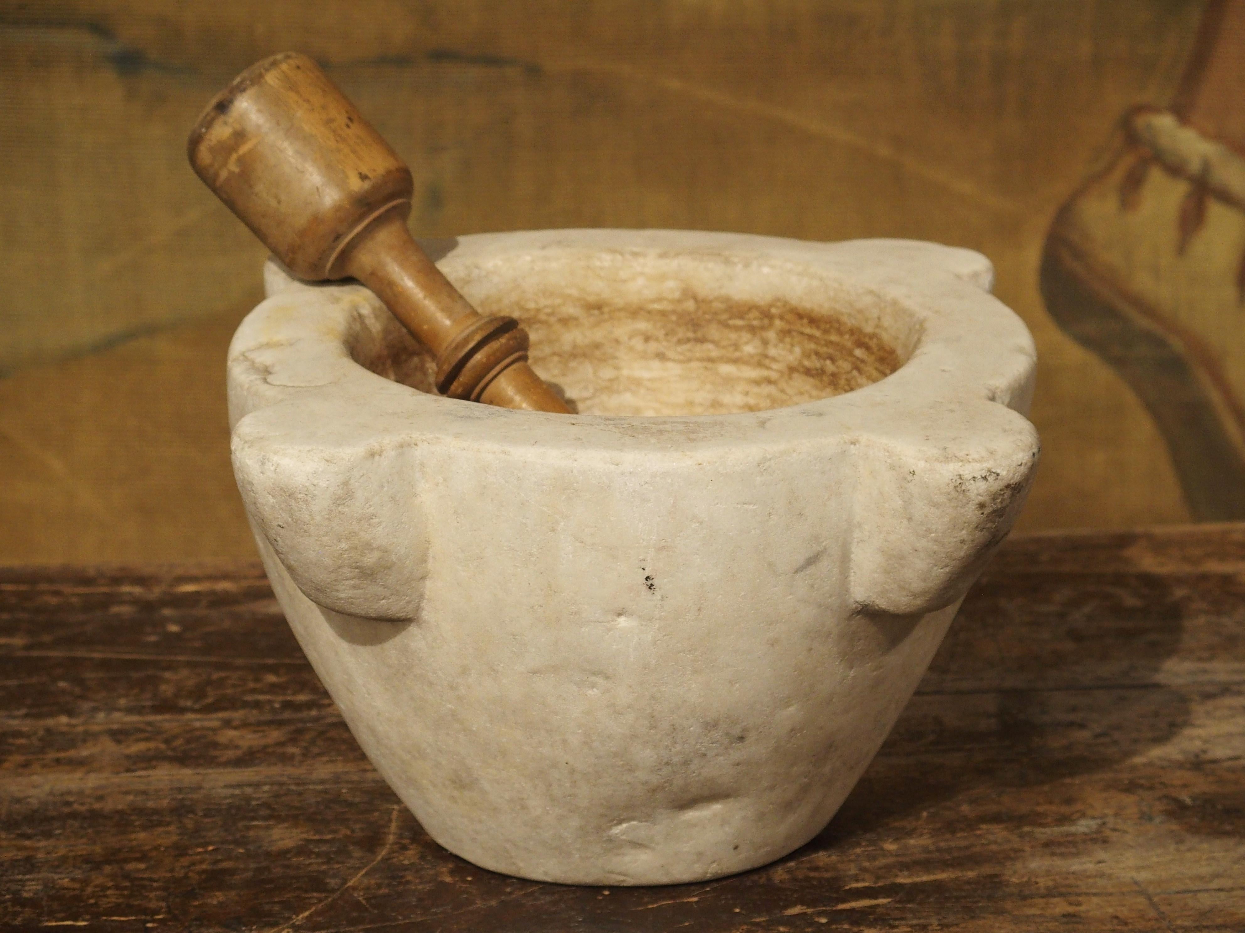 French White Marble Mortar and Pestle, circa 1850 3