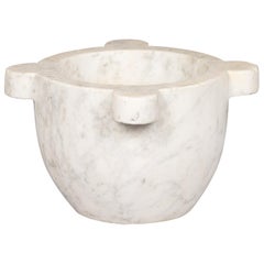 French White Marble Mortar, Late 1800s