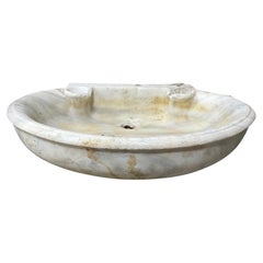 Antique French White Marble Oval Sink