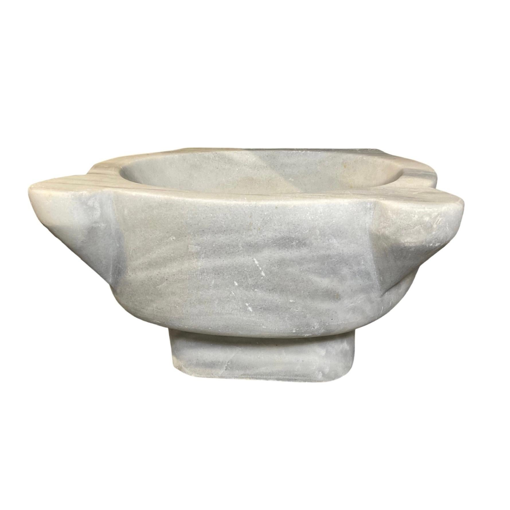 This Classic French white marble sink is exquisitely crafted, dating back to the 18th century. The Classic marble will add timeless appeal to your bathroom or kitchen, perfect for any design style.