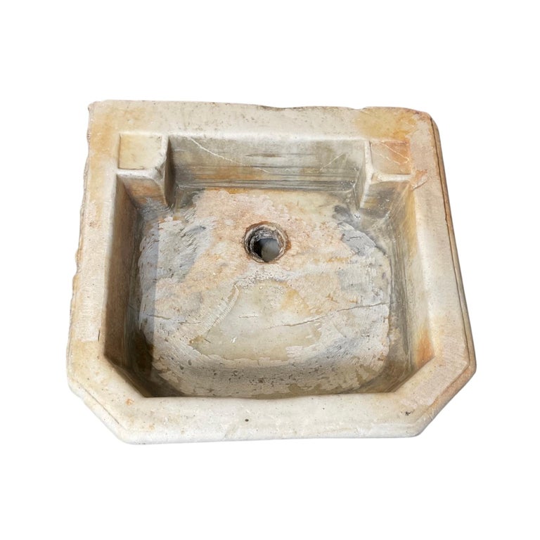 French White Marble Sink For Sale at 1stDibs