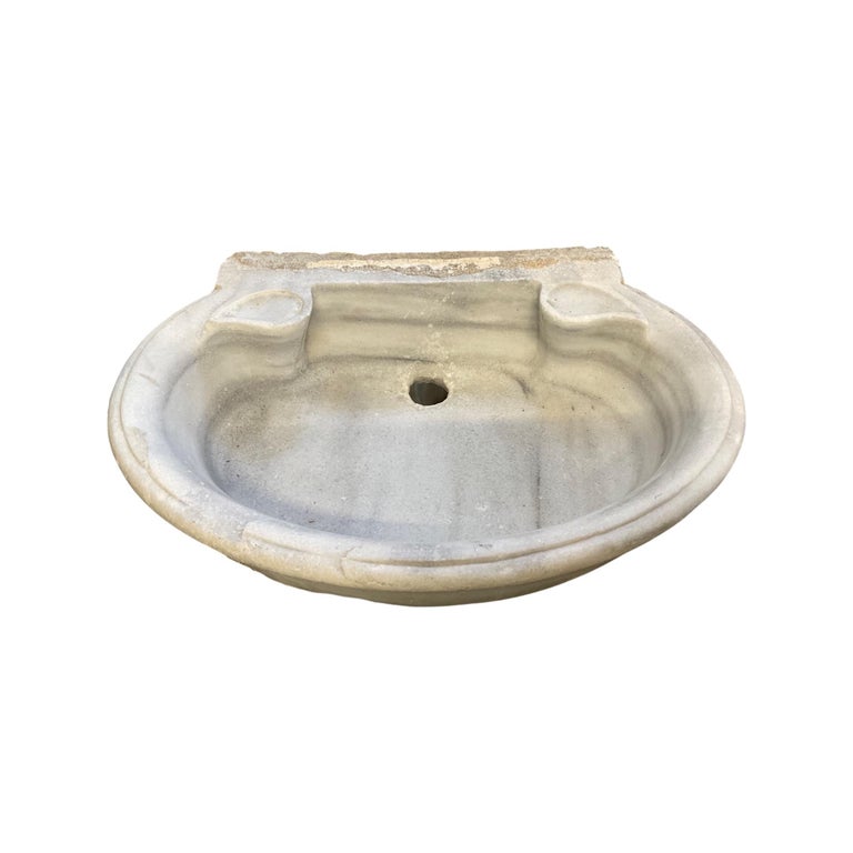 French White Marble Sink For Sale at 1stDibs