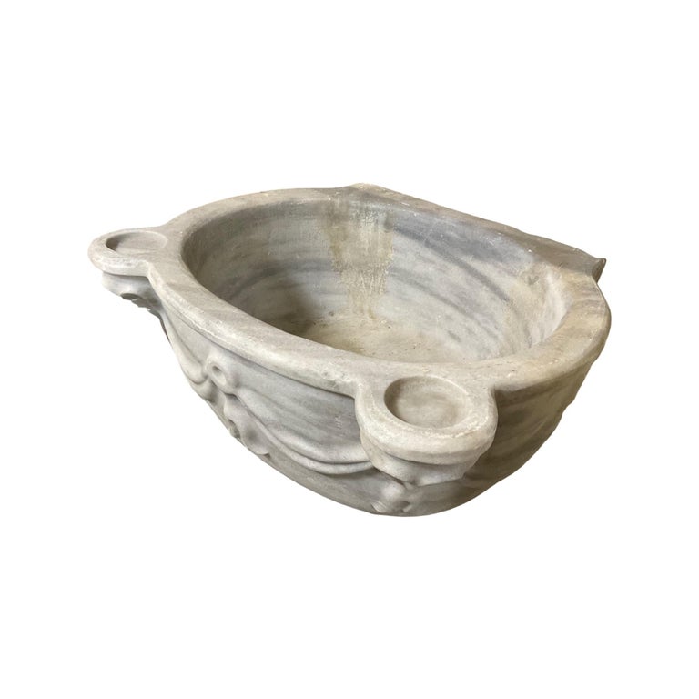 French White Marble Sink For Sale at 1stDibs