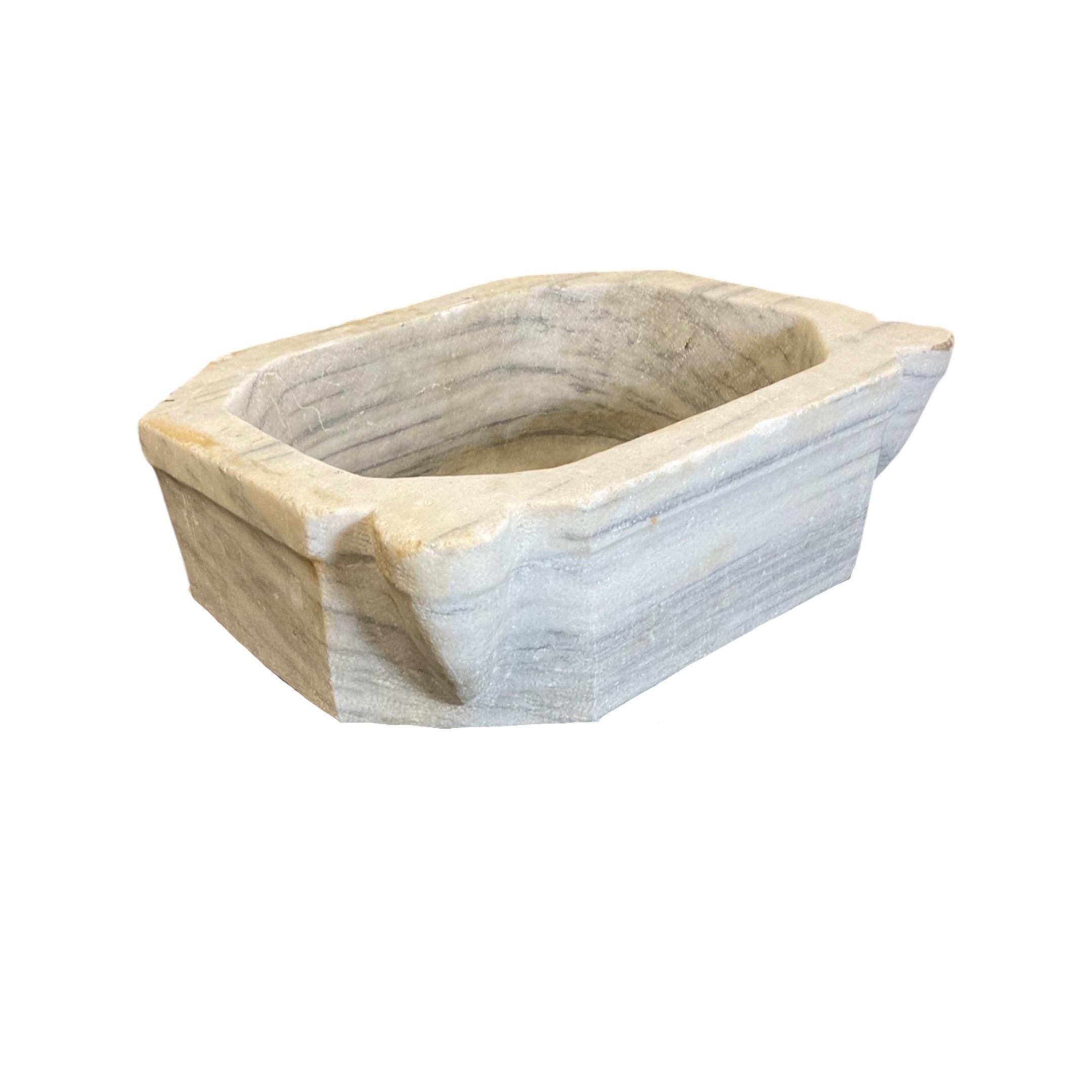 18th Century and Earlier French White Marble Sink