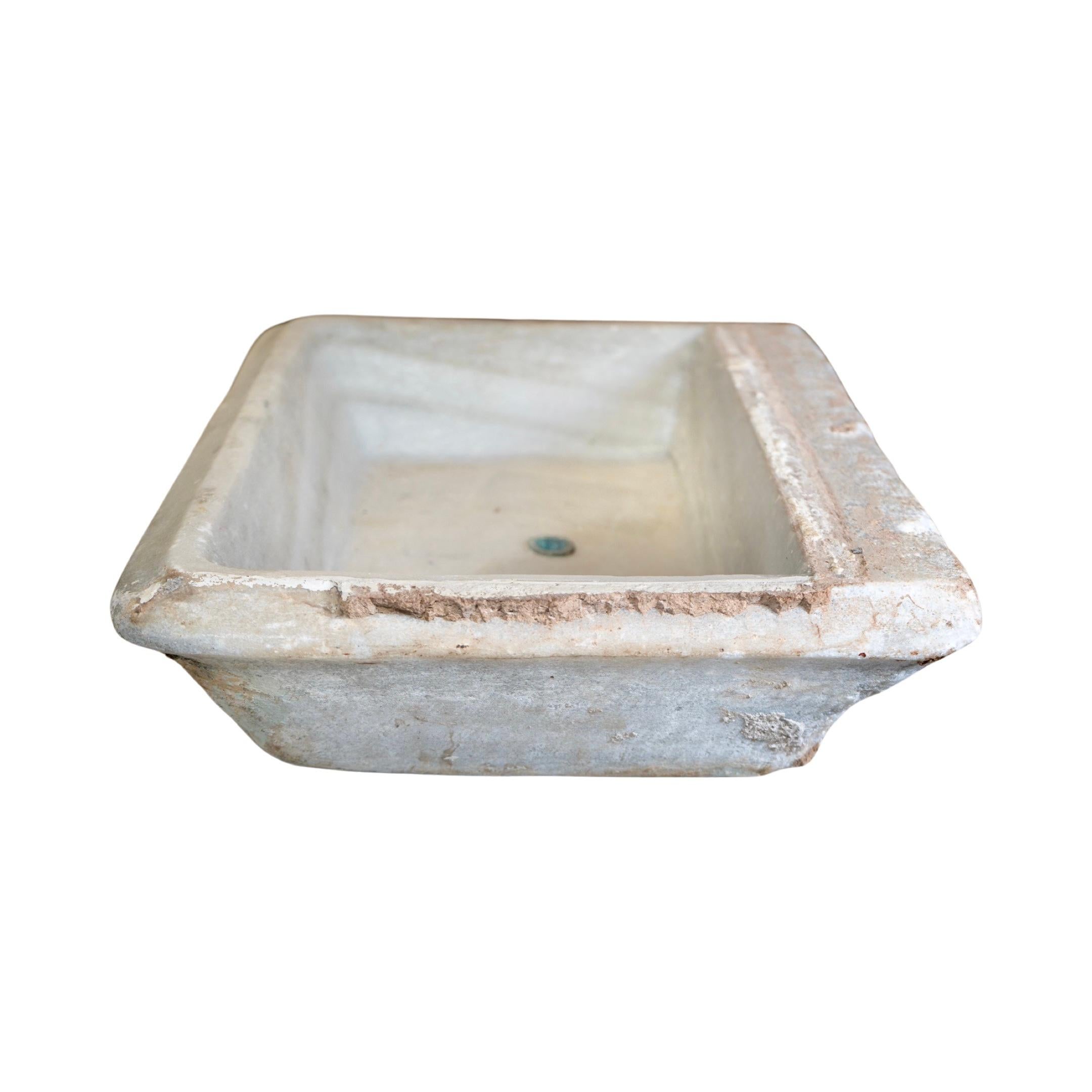 French, White Marble Sink For Sale 1