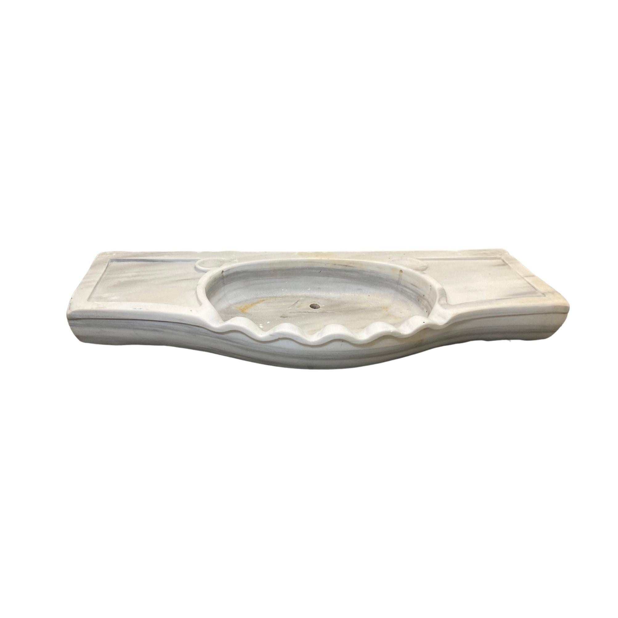 French White Marble Sink For Sale 1
