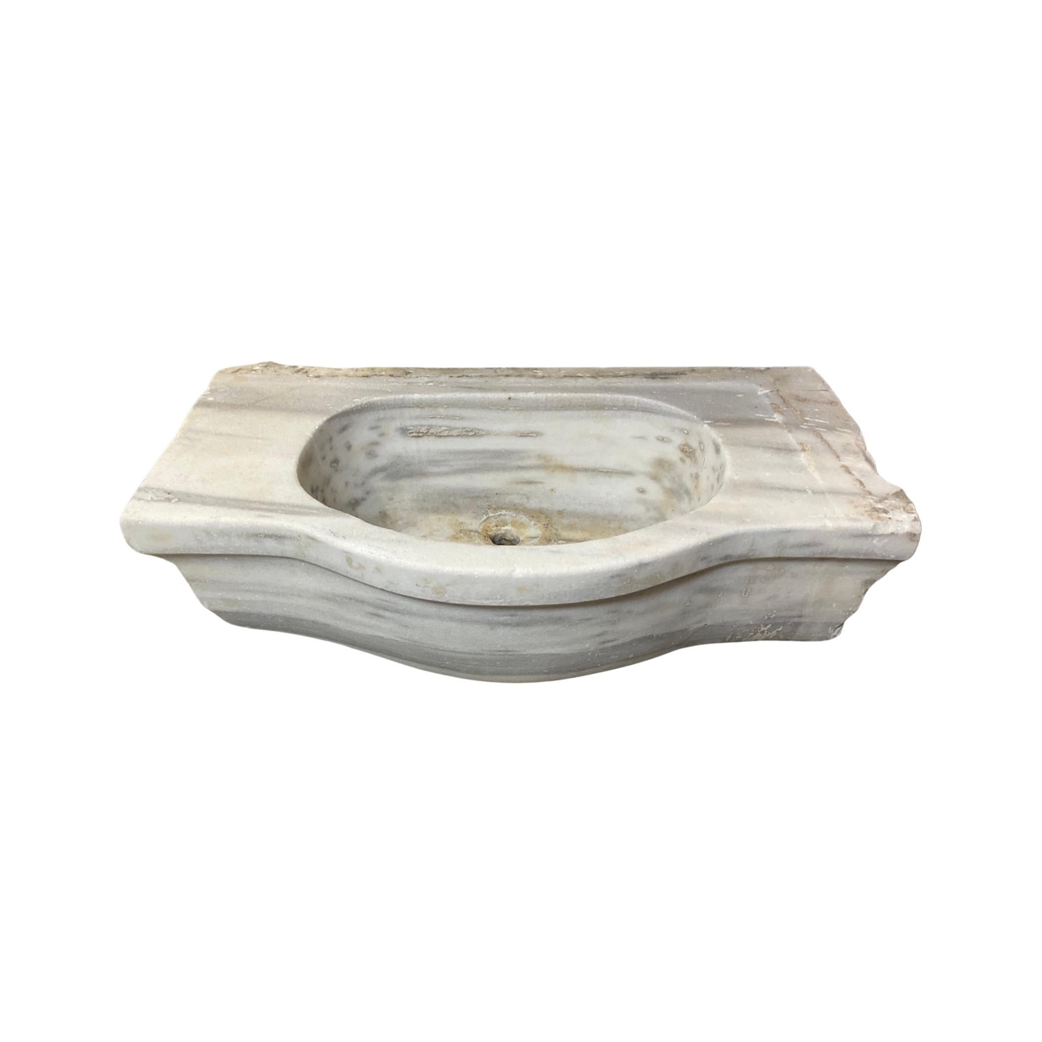 French White Marble Sink For Sale 1