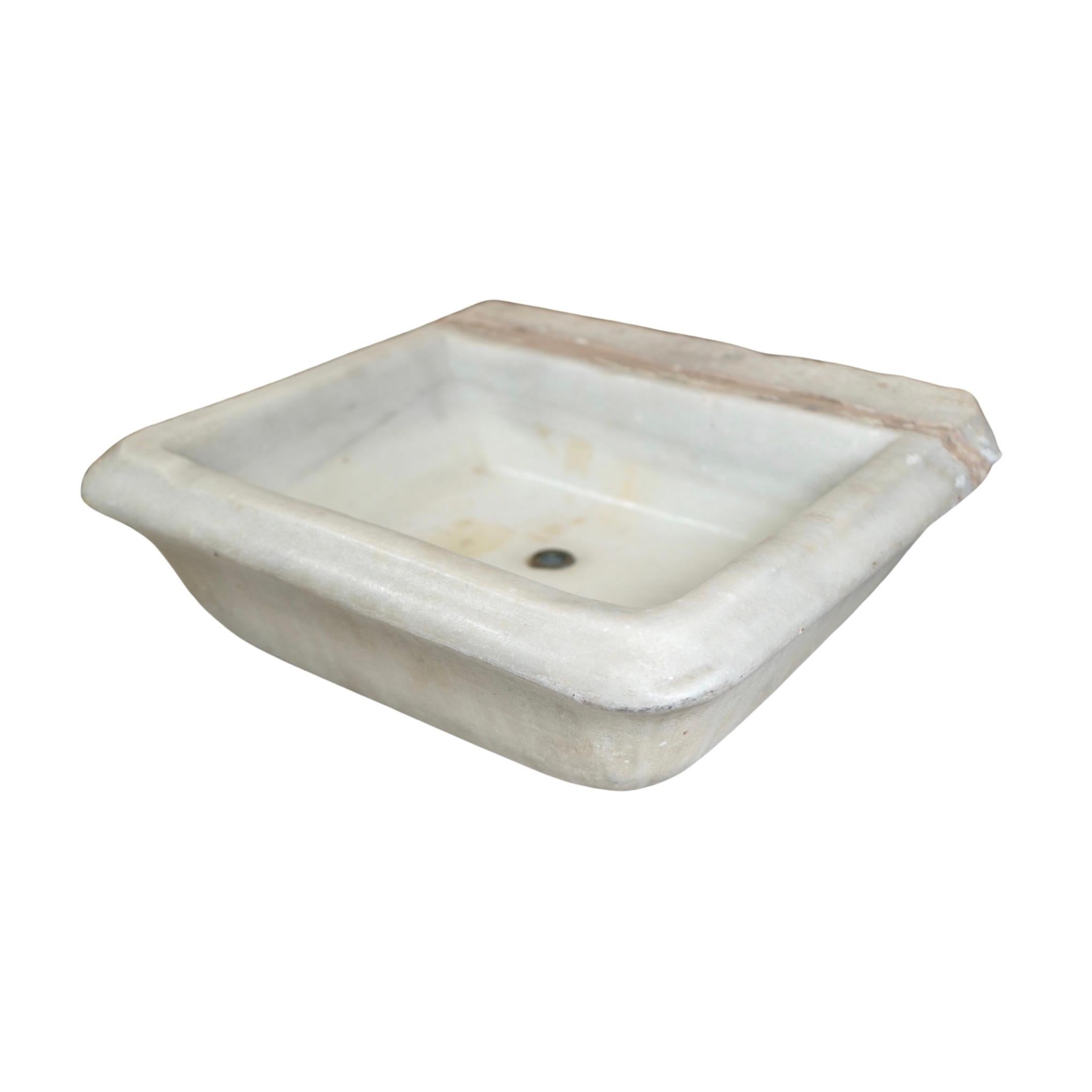 French White Marble Sink For Sale 2