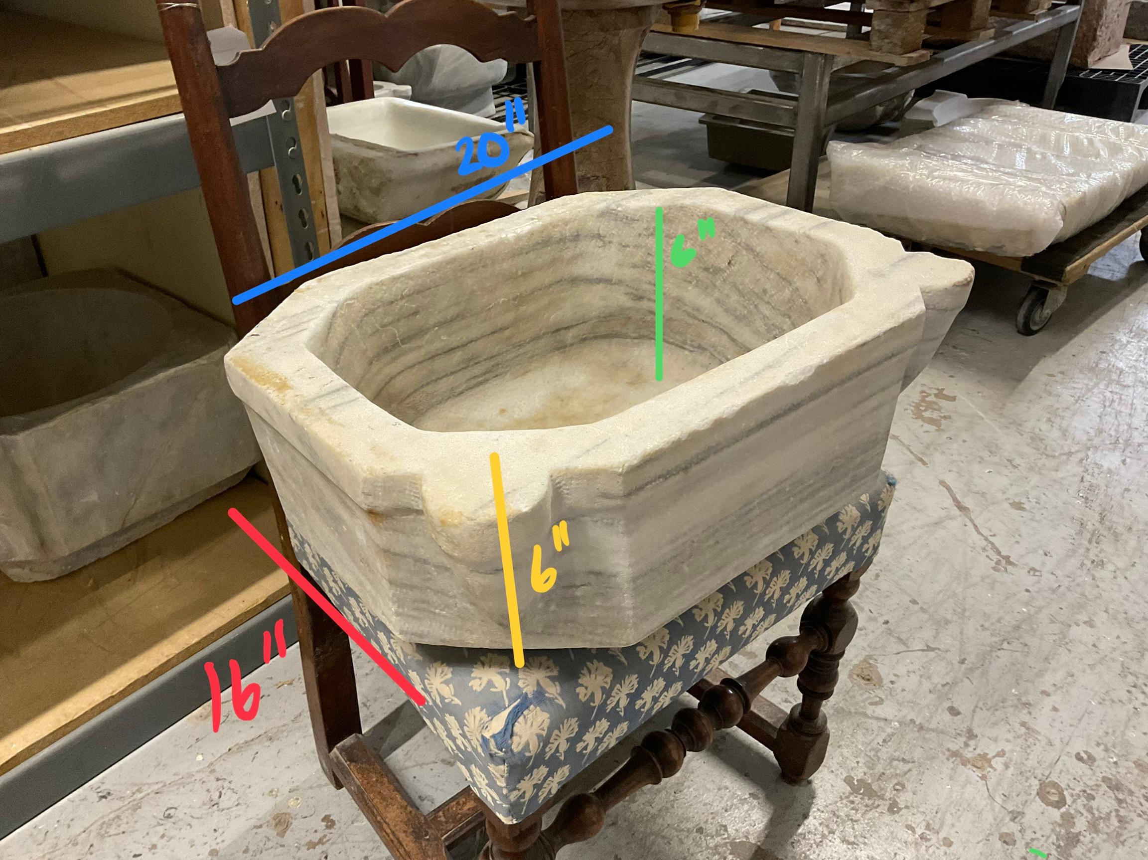 French White Marble Sink 2