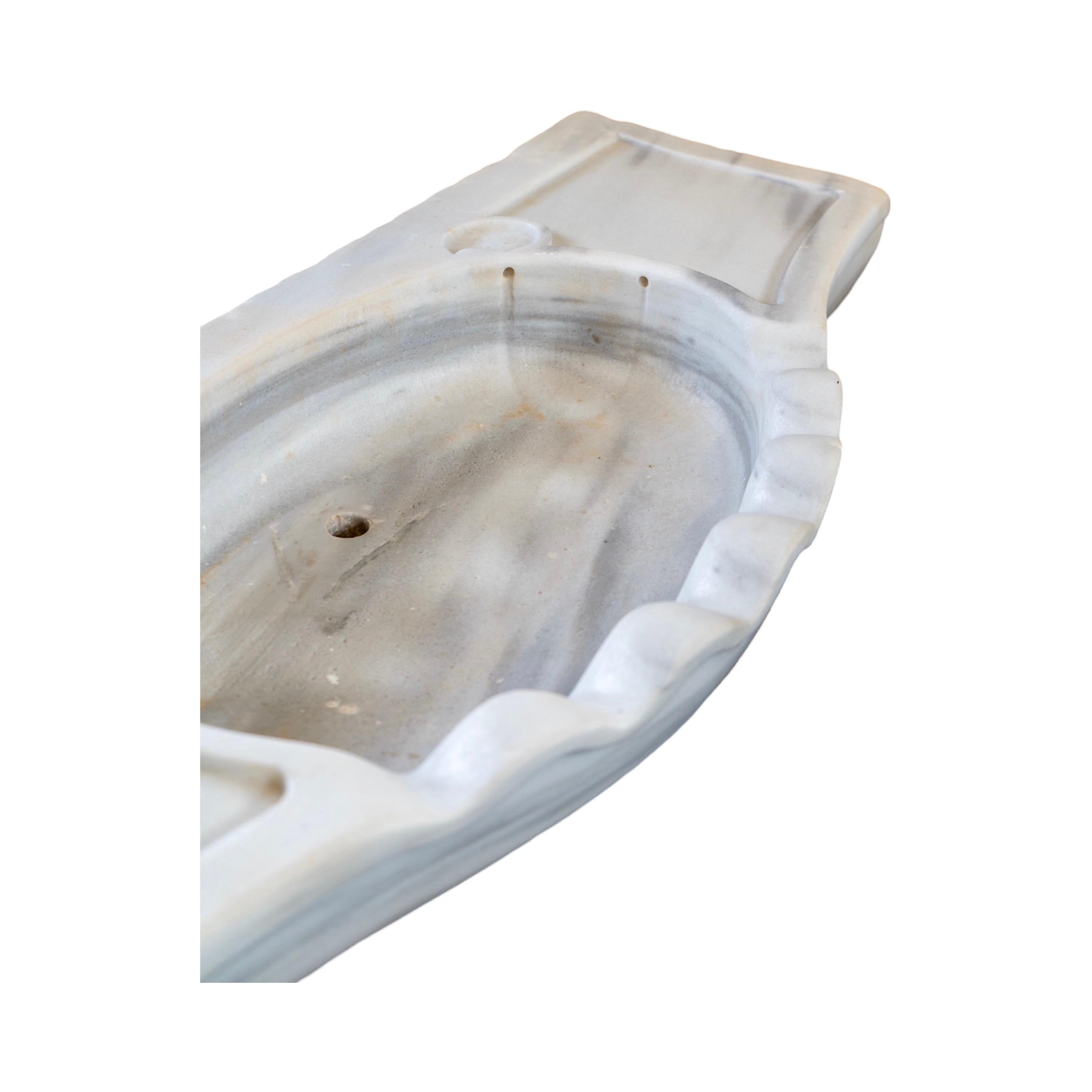 French White Carrara Marble Sink 1