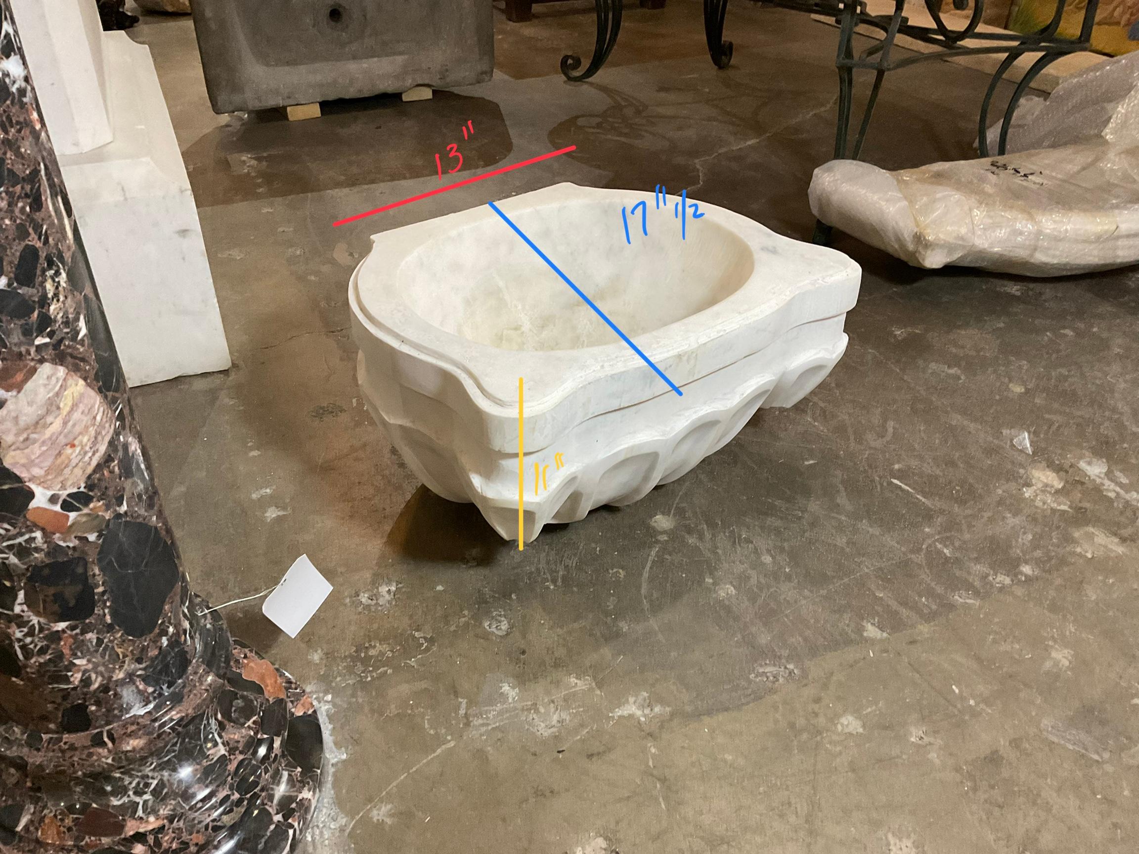 French White Marble Sink For Sale 2