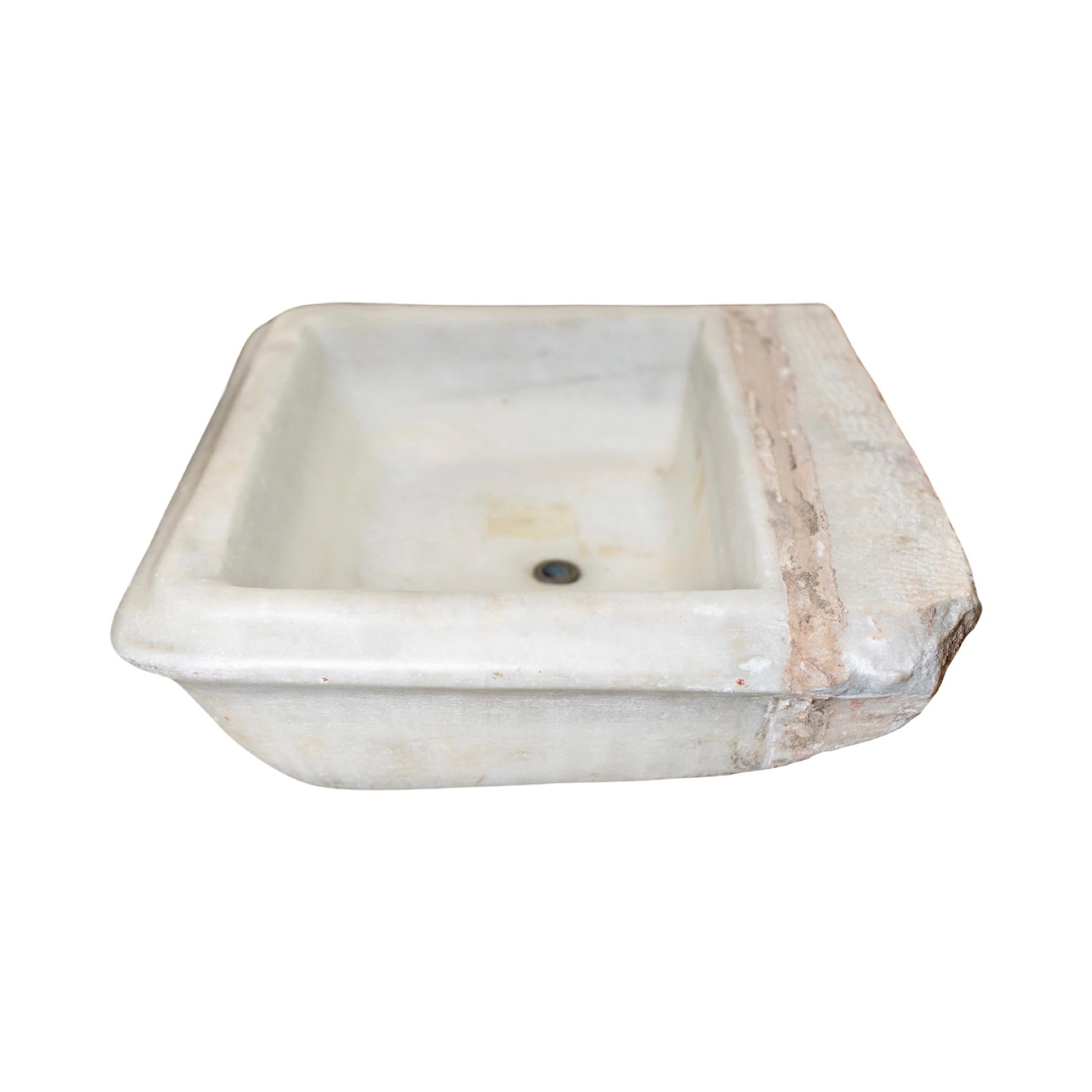 French White Marble Sink For Sale 3
