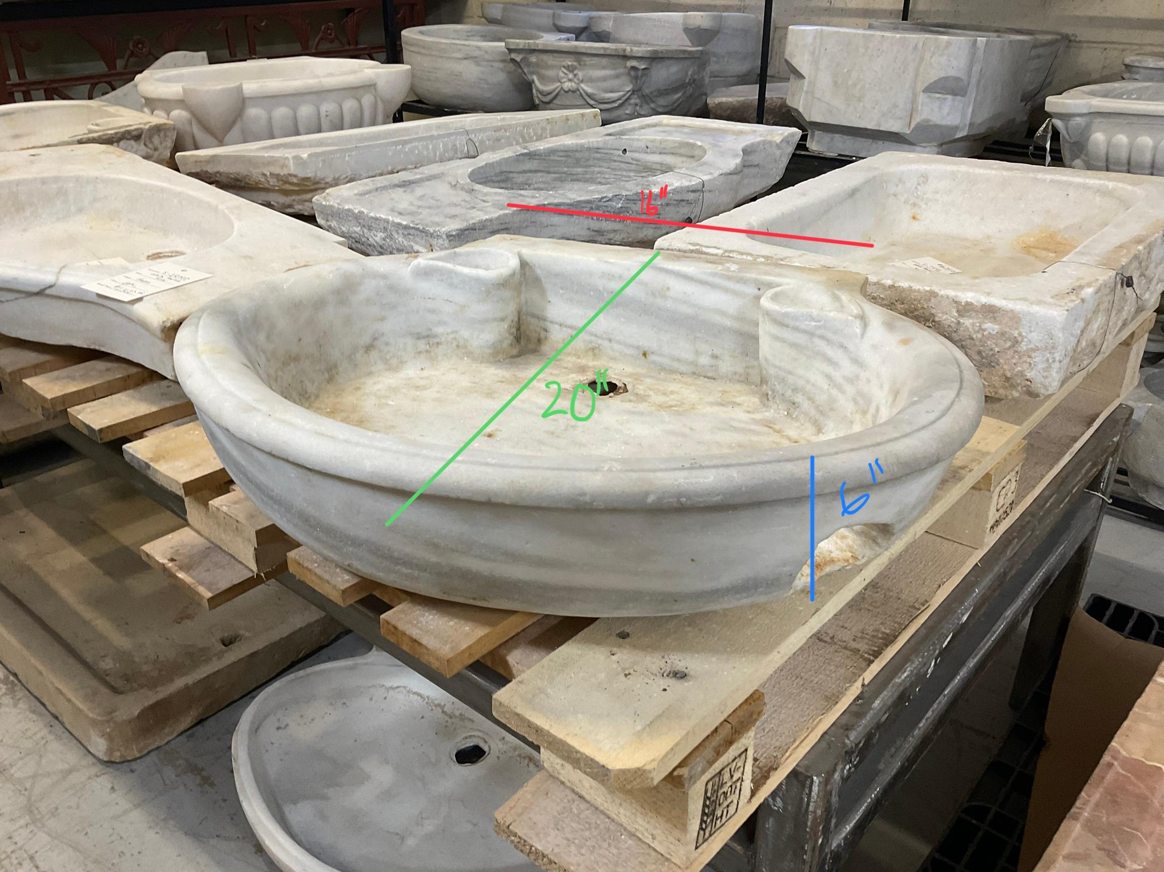 French White Marble Sink For Sale 3