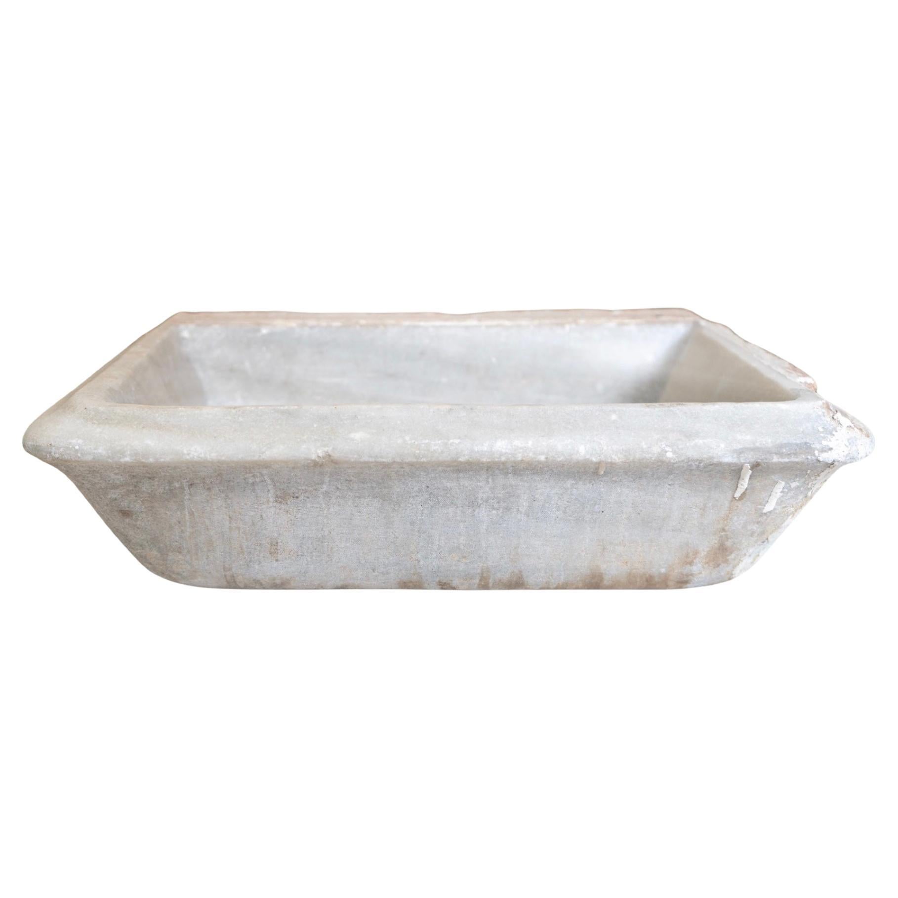 French, White Marble Sink For Sale