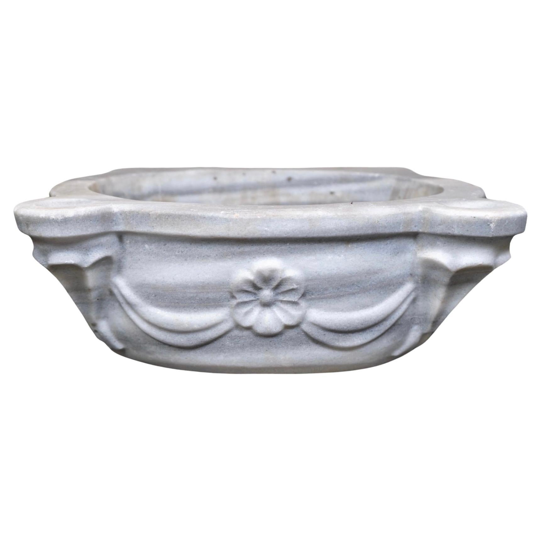 French, White Marble Sink