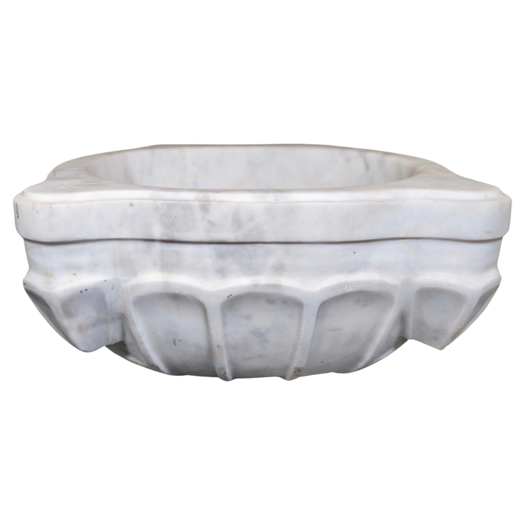 French White Marble Sink For Sale