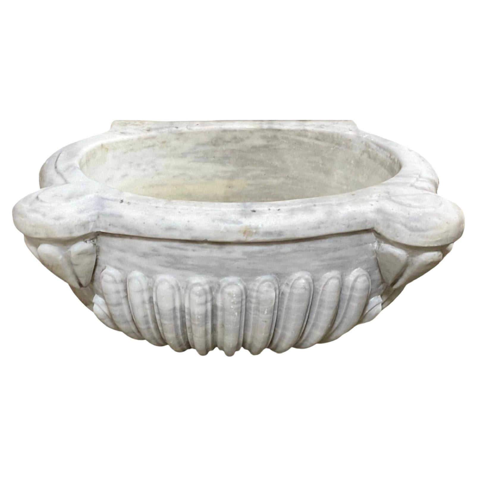 French White Marble Sink For Sale