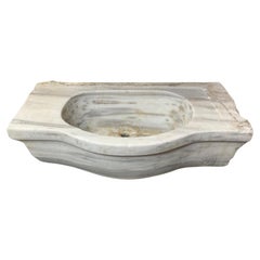 Vintage French White Marble Sink