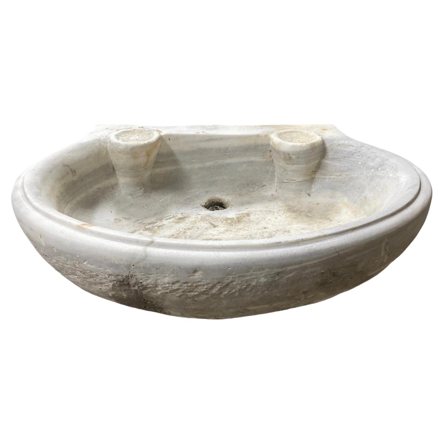 French White Marble Sink For Sale