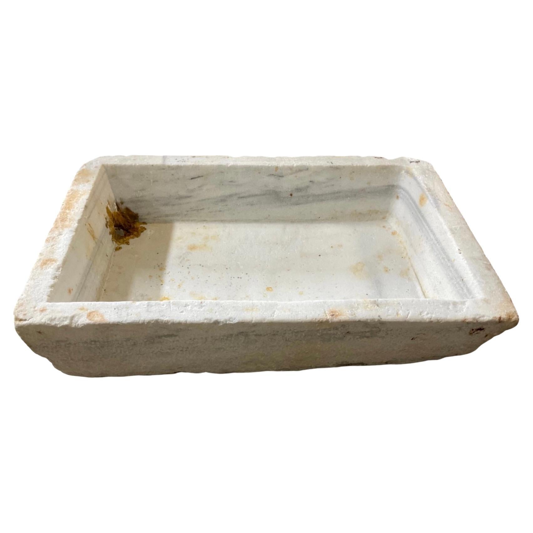 French White Marble Sink For Sale