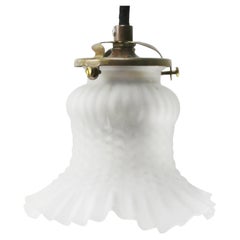 French White Mat Glass Brass Pendant Lights