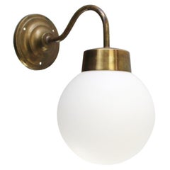 French White Mat Opaline Glass Brass Sconces Wall Lamps