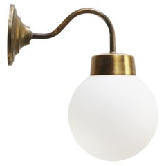 French White Mat Opaline Glass Brass Sconces Wall Lamps