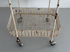 French White Metal Bar Cart or Serving Table, 1960s, France