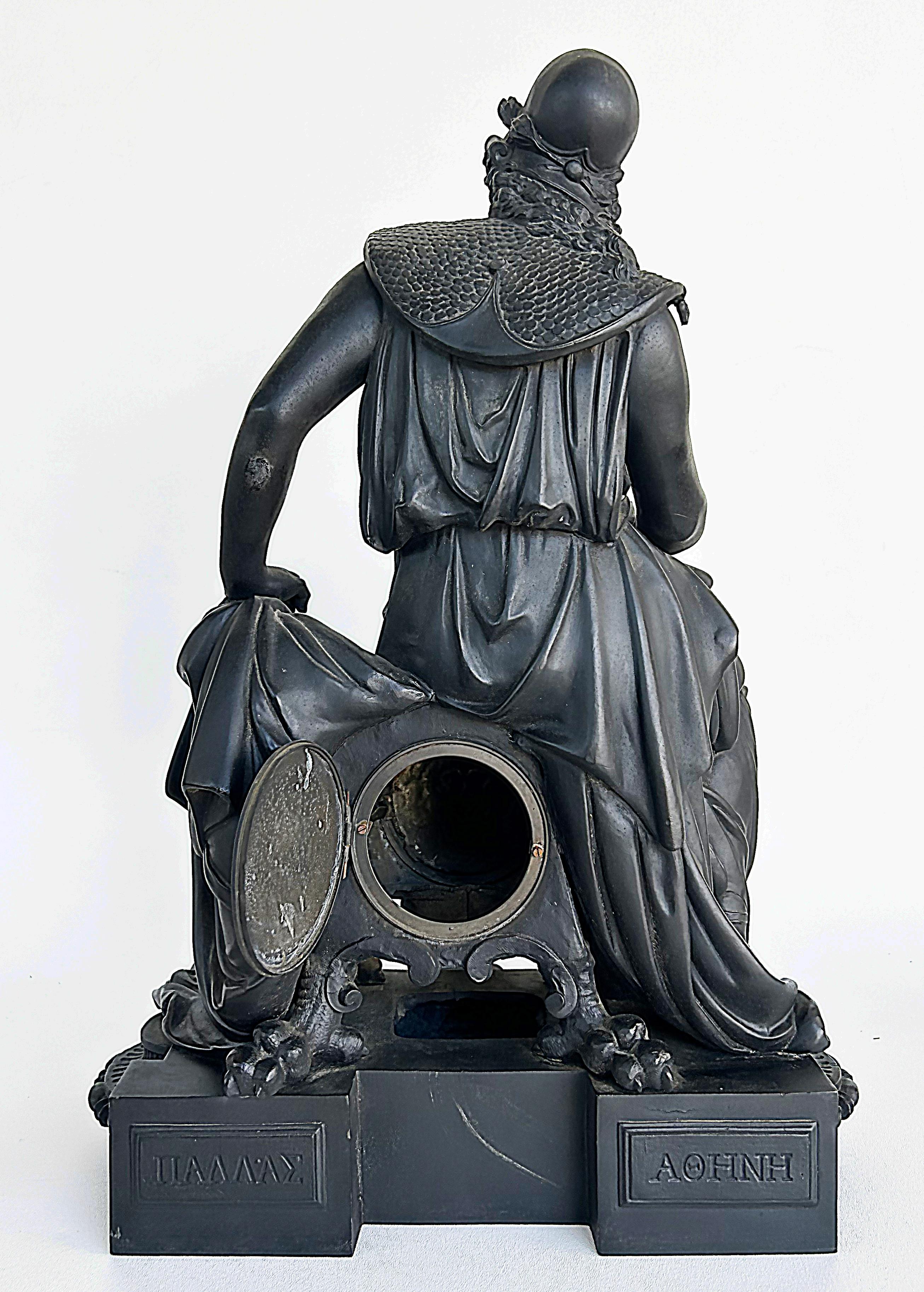 Métal Sculpture française en métal blanc représentant Minerva, la déesse romaine de la sagesse en vente