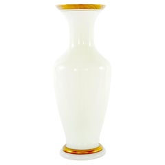 French White Opaline / Gilt Decorative Vase
