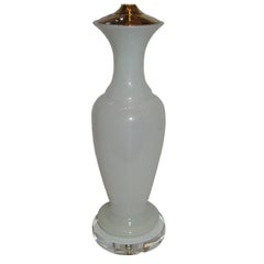 Vintage French White Opaline Lamp