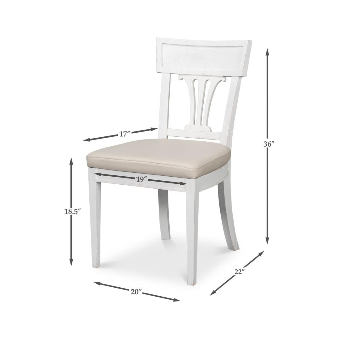 French White Painted Dining Chairs (Sets of 2) For Sale 6