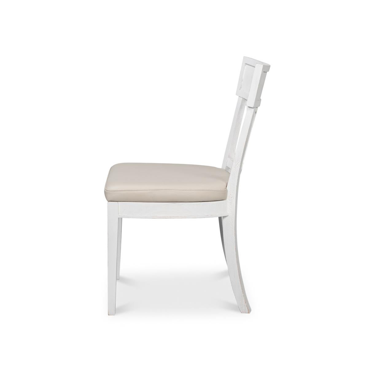 French Provincial French White Painted Dining Chairs (Sets of 2) For Sale