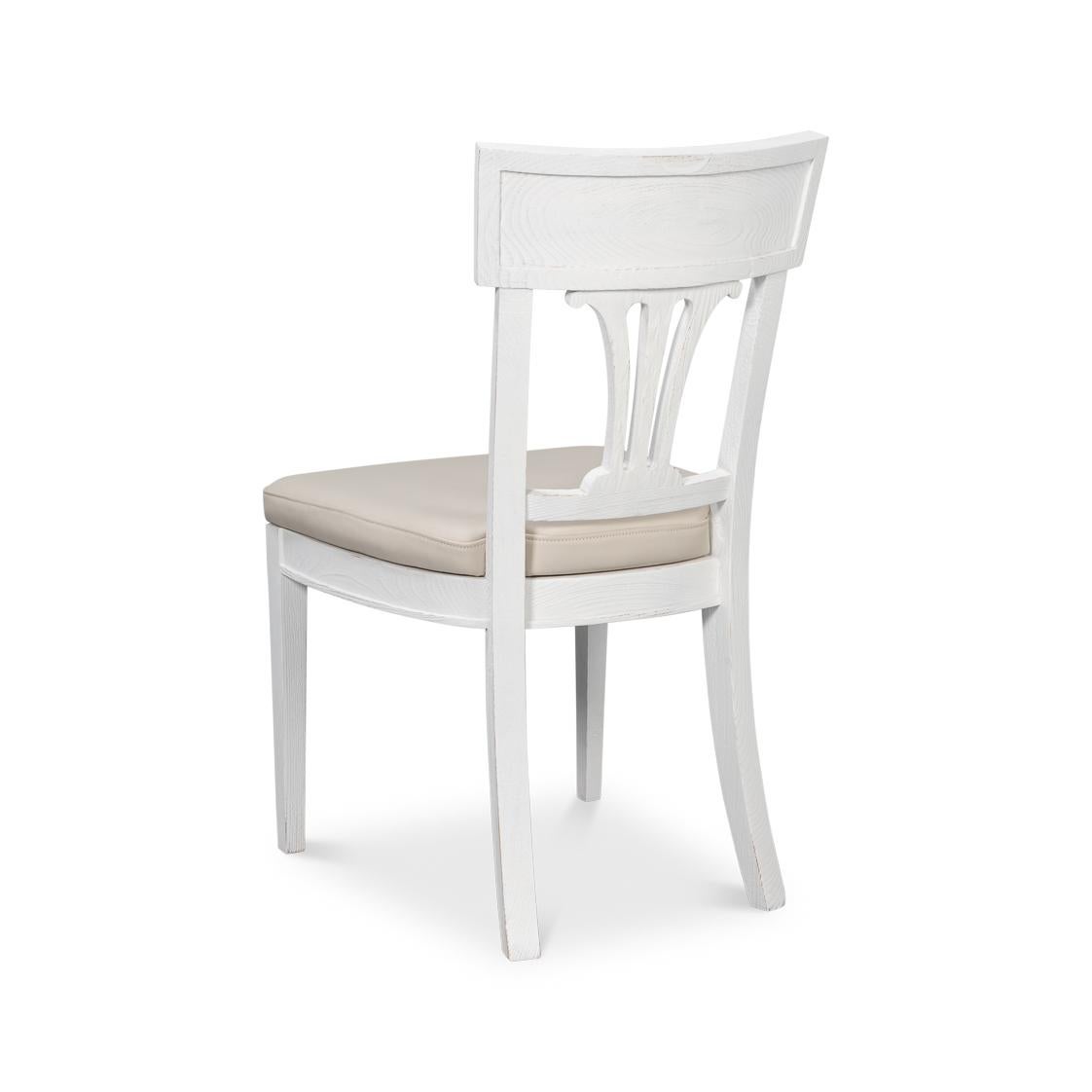 Contemporary French White Painted Dining Chairs (Sets of 2) For Sale