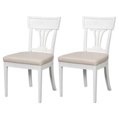French White Painted Dining Chairs (Sets of 2)