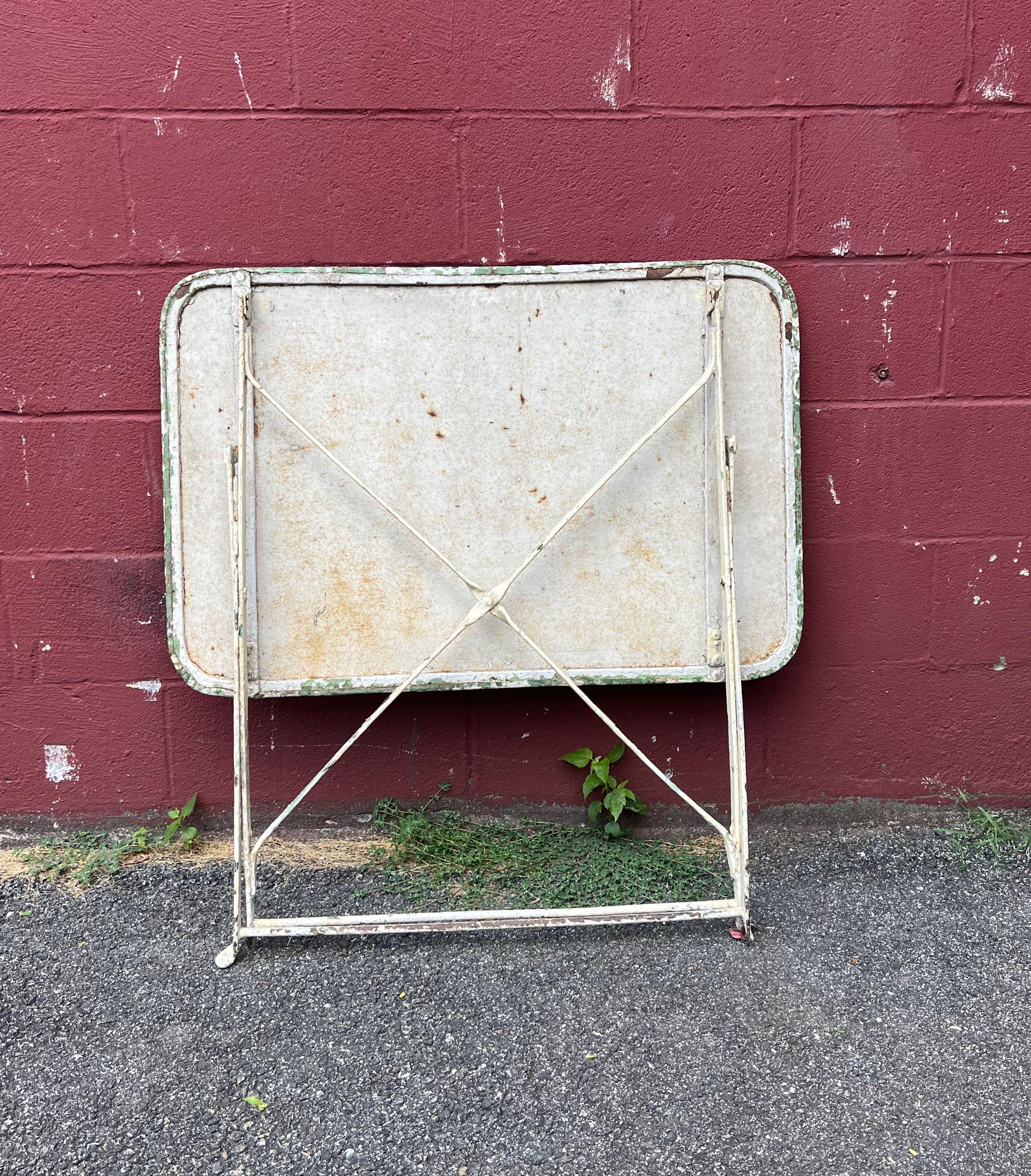 French White Painted Folding Garden Table 4