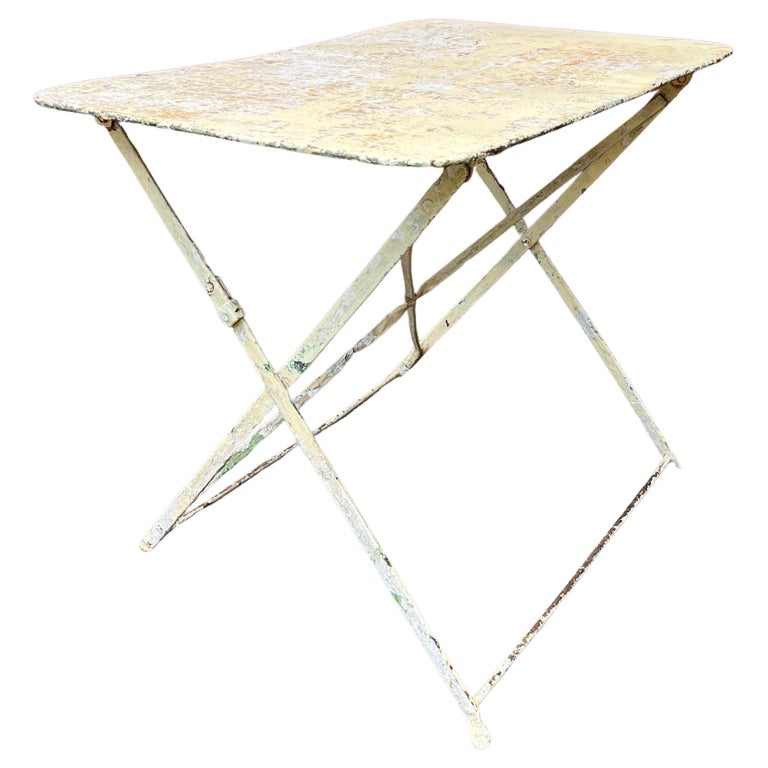 French White Painted Folding Garden Table For Sale at 1stDibs