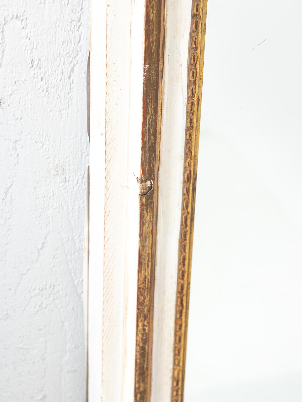 French White Painted Giltwood Trumeau Mirror 2