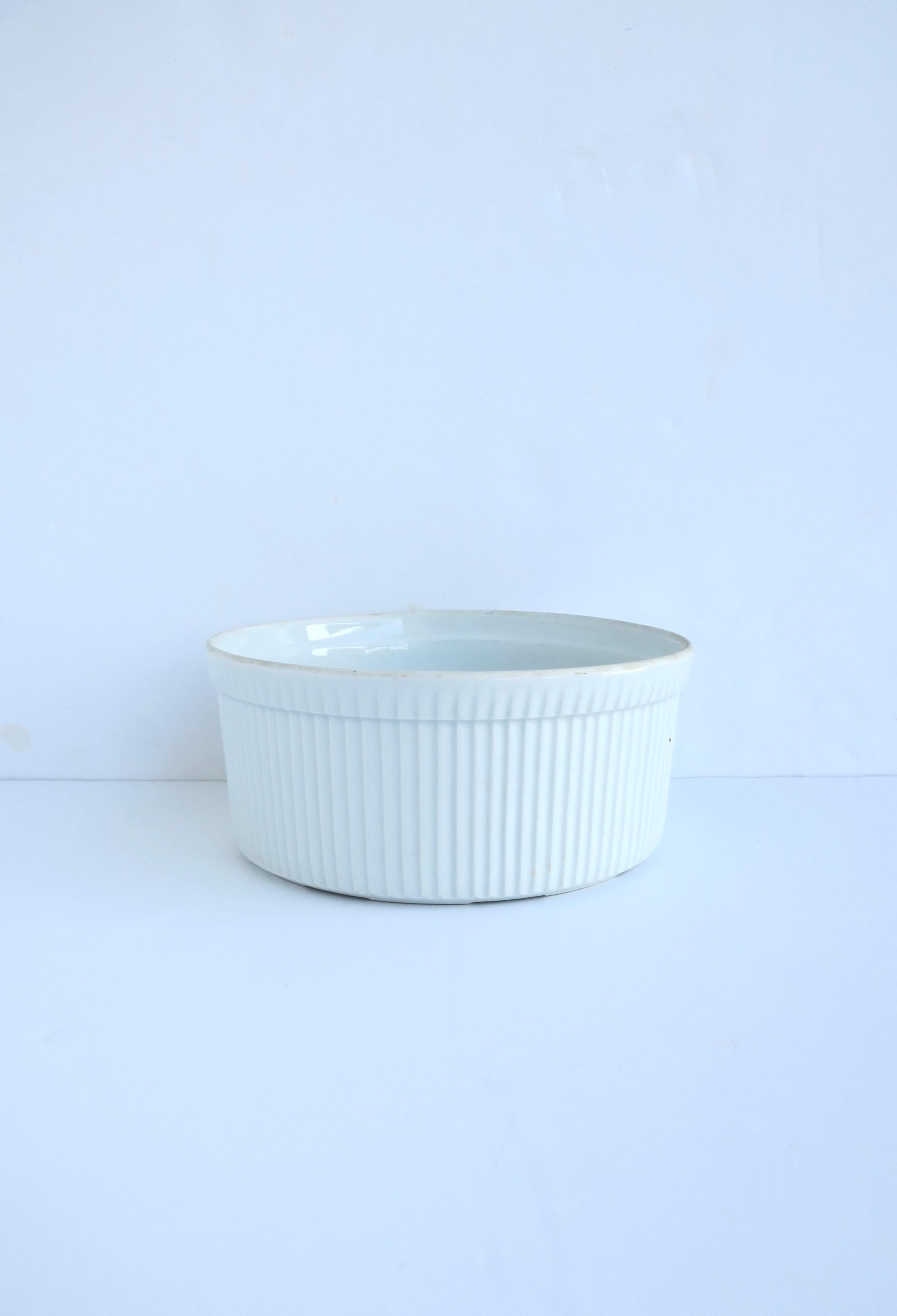 Rustic French White Porcelain Bowl  For Sale