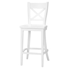Tabouret de bar rustique blanc français