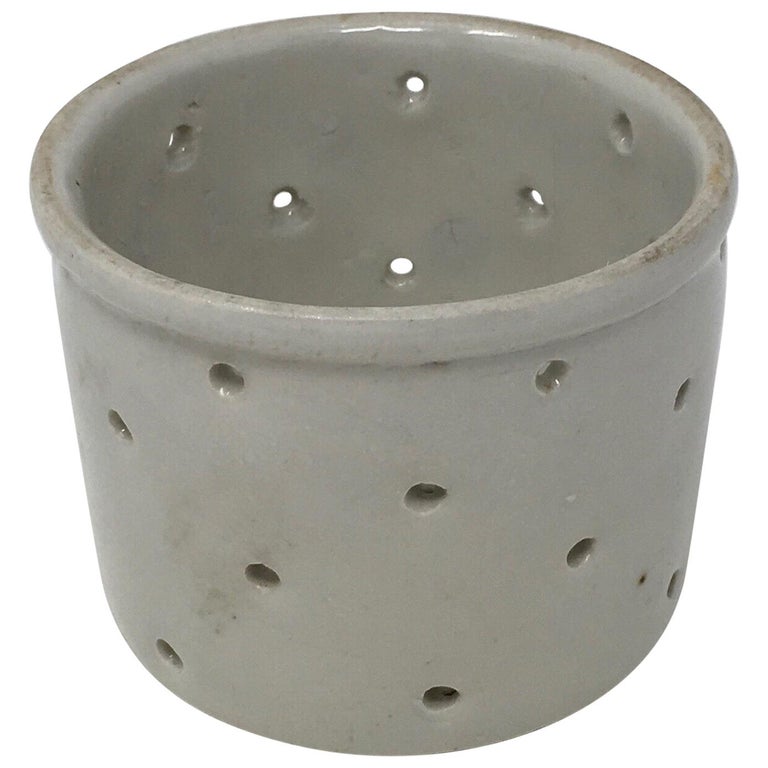 French White Stoneware Cheese Mold Strainer at 1stDibs
