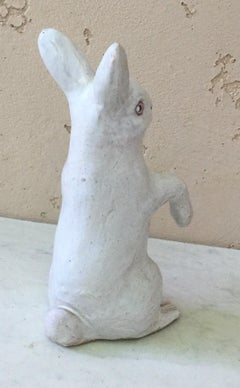 French White Terracotta Rabbit Bavent, circa 1900