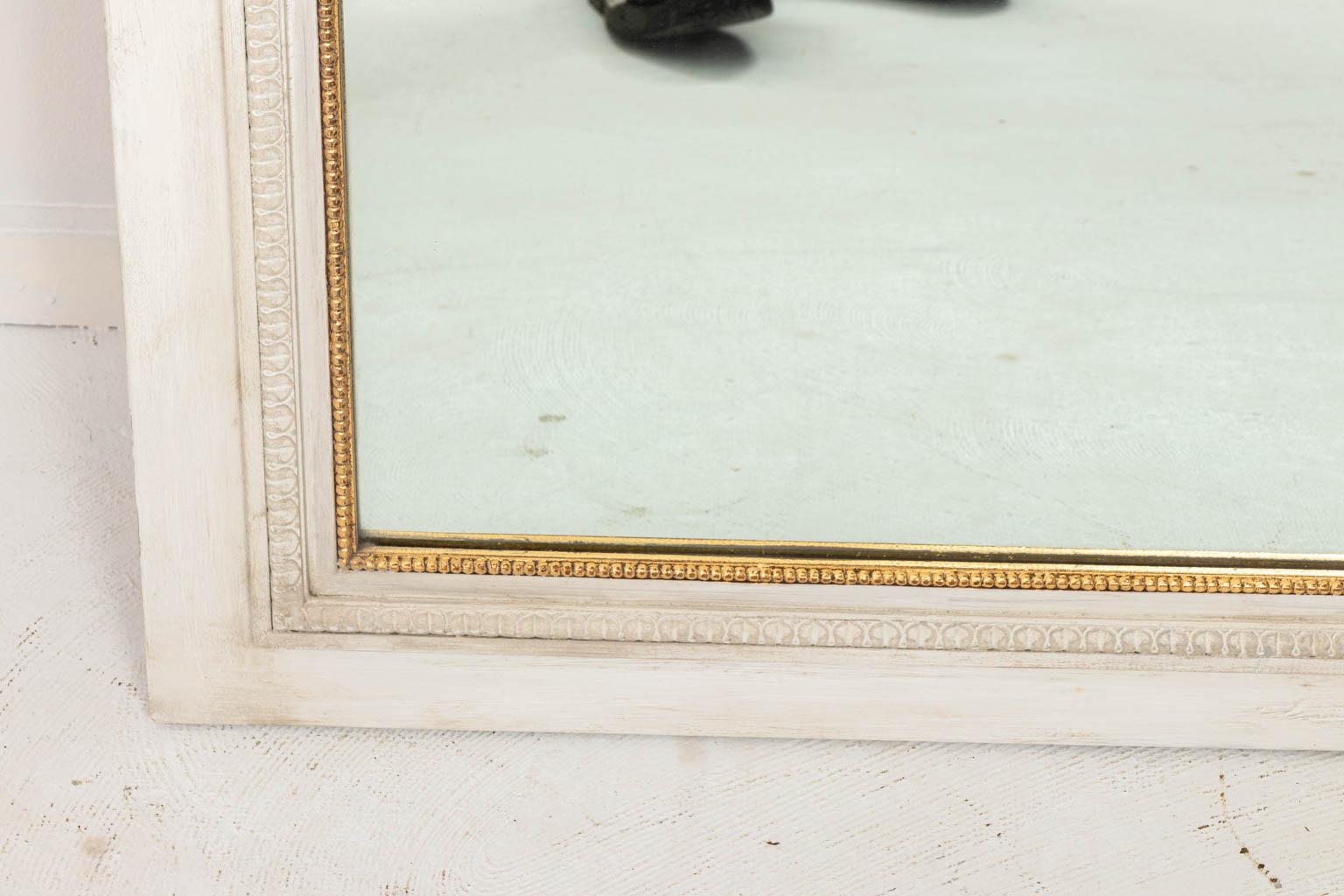 20th Century French White Trumeau Mirror